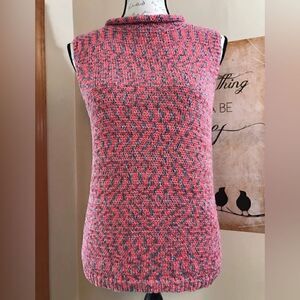 Company D Women's Pink Blue Sleeveless Knit Top Blouse Shirt - Size Large